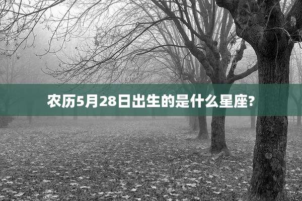 农历5月28日出生的是什么星座?