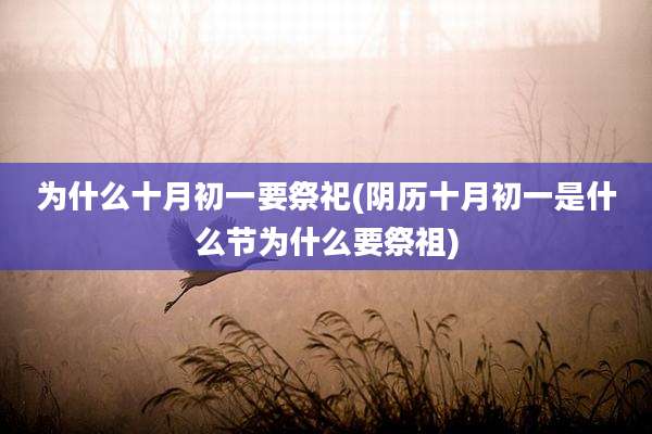 为什么十月初一要祭祀(阴历十月初一是什么节为什么要祭祖)