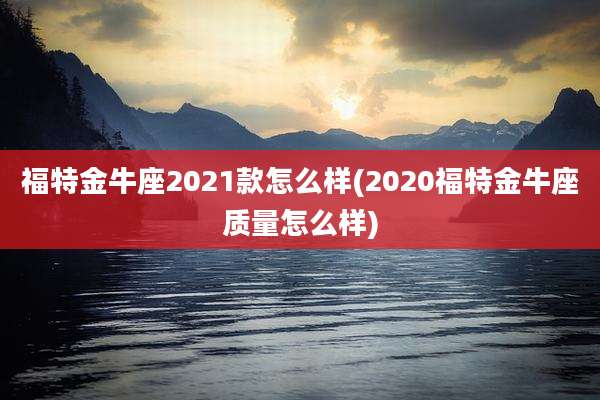 福特金牛座2021款怎么样(2020福特金牛座质量怎么样)