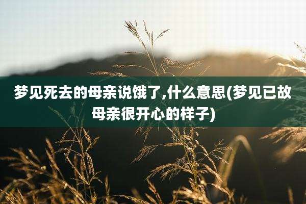 梦见死去的母亲说饿了,什么意思(梦见已故母亲很开心的样子)