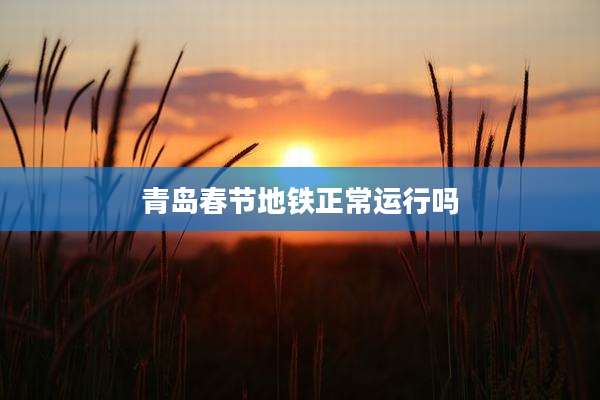 青岛春节地铁正常运行吗