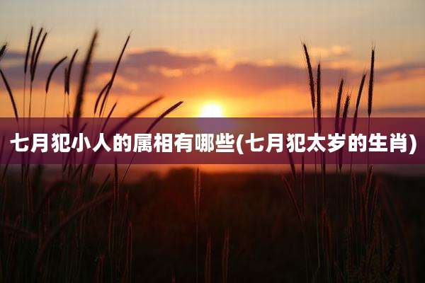 七月犯小人的属相有哪些(七月犯太岁的生肖)