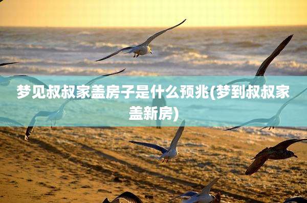 梦见叔叔家盖房子是什么预兆(梦到叔叔家盖新房)