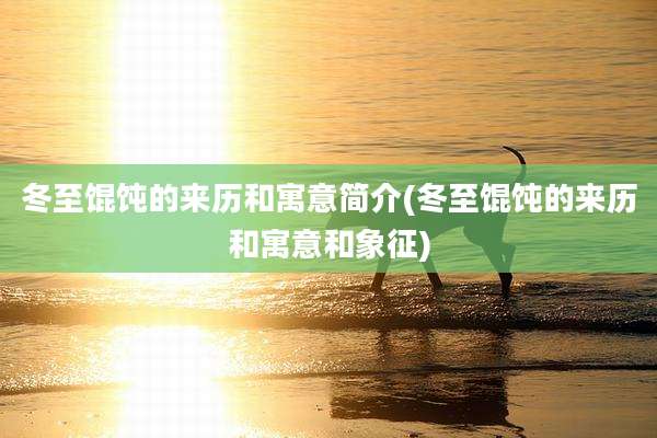 冬至馄饨的来历和寓意简介(冬至馄饨的来历和寓意和象征)