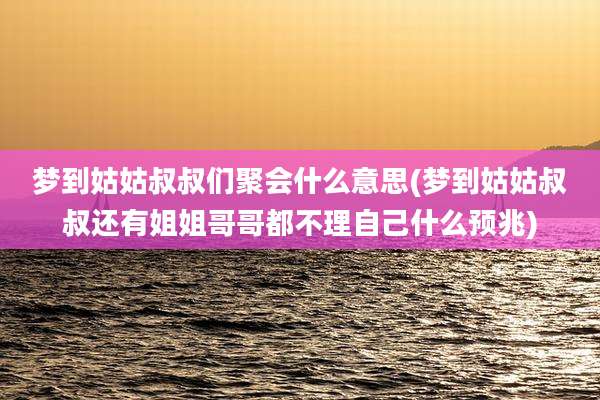 梦到姑姑叔叔们聚会什么意思(梦到姑姑叔叔还有姐姐哥哥都不理自己什么预兆)
