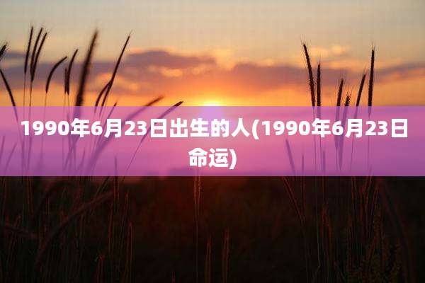 1990年6月23日出生的人(1990年6月23日命运)