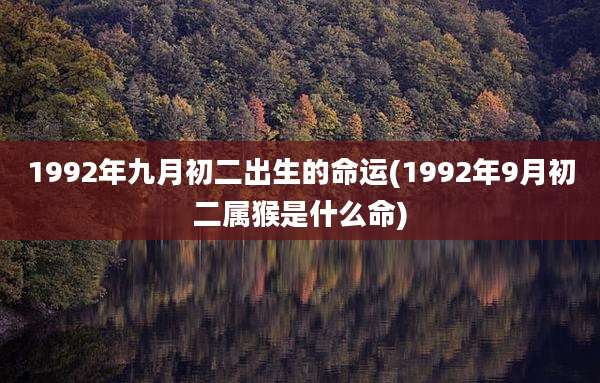 1992年九月初二出生的命运(1992年9月初二属猴是什么命)