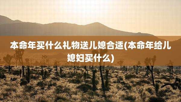 本命年买什么礼物送儿媳合适(本命年给儿媳妇买什么)