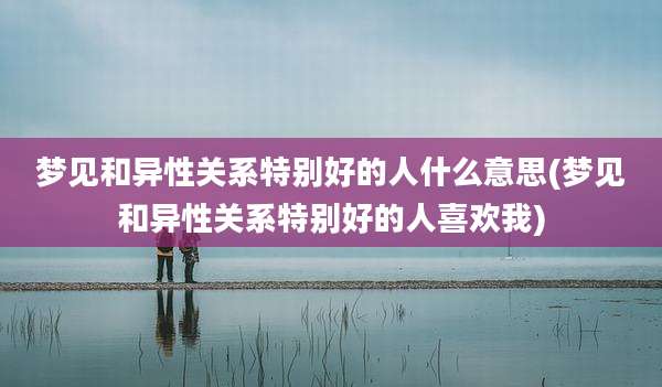 梦见和异性关系特别好的人什么意思(梦见和异性关系特别好的人喜欢我)
