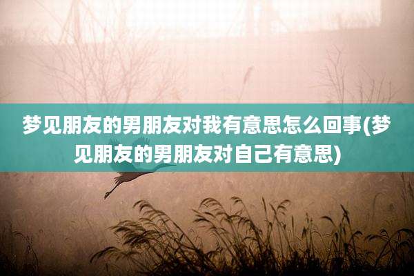 梦见朋友的男朋友对我有意思怎么回事(梦见朋友的男朋友对自己有意思)