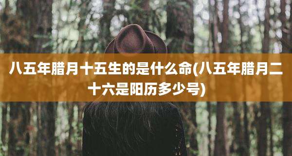 八五年腊月十五生的是什么命(八五年腊月二十六是阳历多少号)