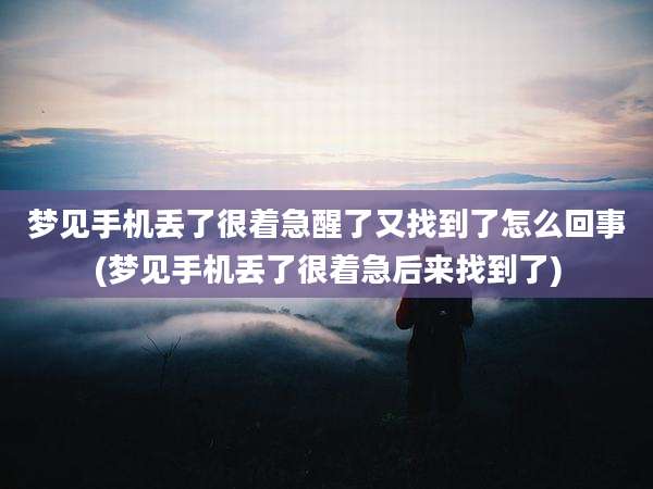 梦见手机丢了很着急醒了又找到了怎么回事(梦见手机丢了很着急后来找到了)