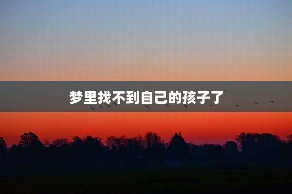 梦里找不到自己的孩子了
