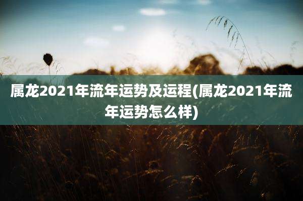属龙2021年流年运势及运程(属龙2021年流年运势怎么样)
