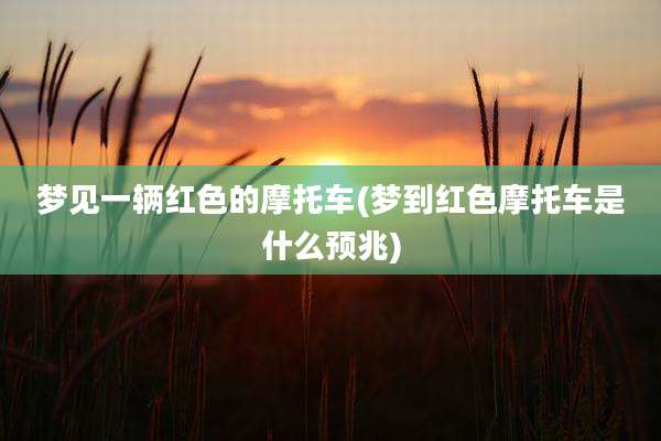 梦见一辆红色的摩托车(梦到红色摩托车是什么预兆)