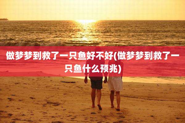 做梦梦到救了一只鱼好不好(做梦梦到救了一只鱼什么预兆)