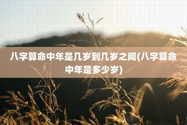 八字算命中年是几岁到几岁之间(八字算命中年是多少岁)