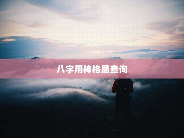 八字用神格局查询