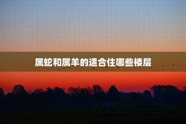 属蛇和属羊的适合住哪些楼层