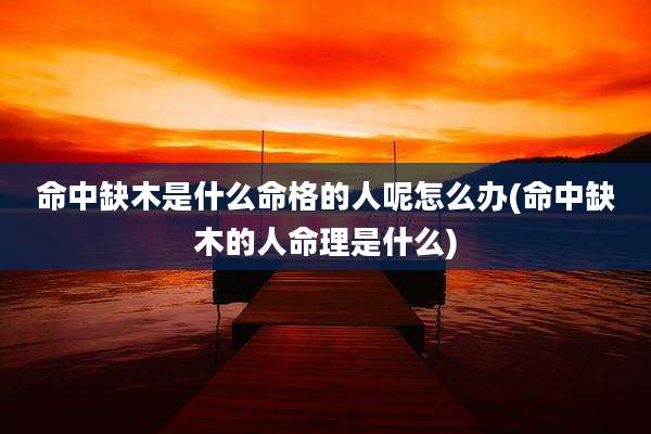 命中缺木是什么命格的人呢怎么办(命中缺木的人命理是什么)