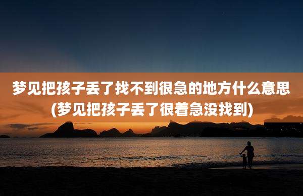 梦见把孩子丢了找不到很急的地方什么意思(梦见把孩子丢了很着急没找到)