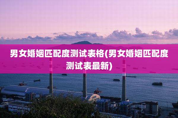 男女婚姻匹配度测试表格(男女婚姻匹配度测试表最新)