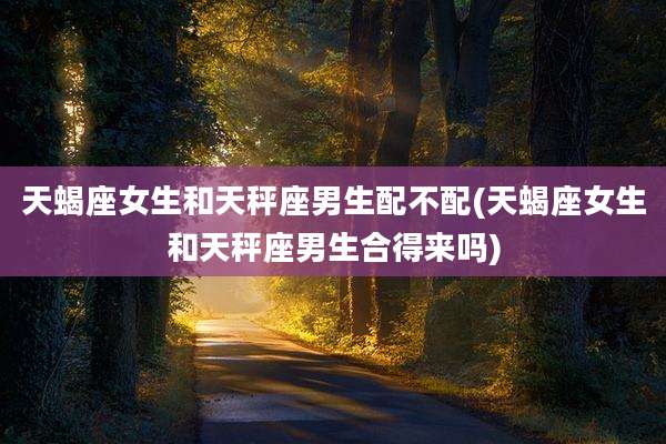 天蝎座女生和天秤座男生配不配(天蝎座女生和天秤座男生合得来吗)