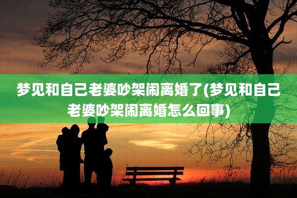 梦见和自己老婆吵架闹离婚了(梦见和自己老婆吵架闹离婚怎么回事)