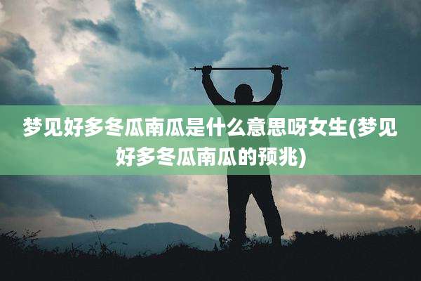 梦见好多冬瓜南瓜是什么意思呀女生(梦见好多冬瓜南瓜的预兆)