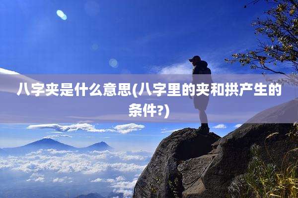 八字夹是什么意思(八字里的夹和拱产生的条件?)