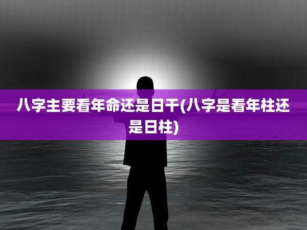 八字主要看年命还是日干(八字是看年柱还是日柱)