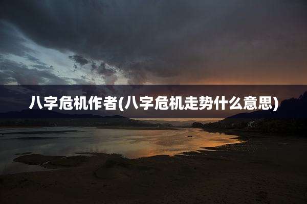 八字危机作者(八字危机走势什么意思)