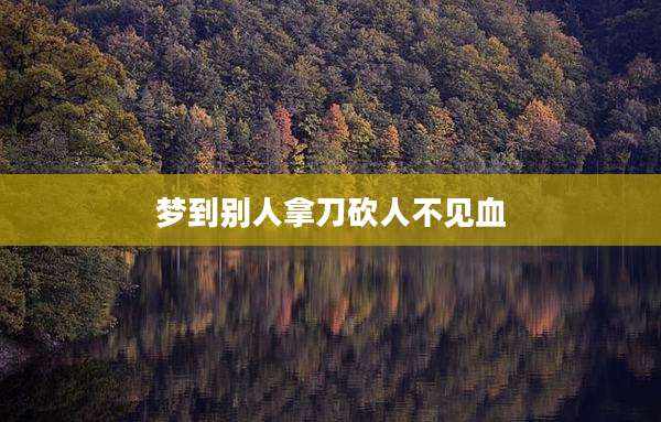 梦到别人拿刀砍人不见血