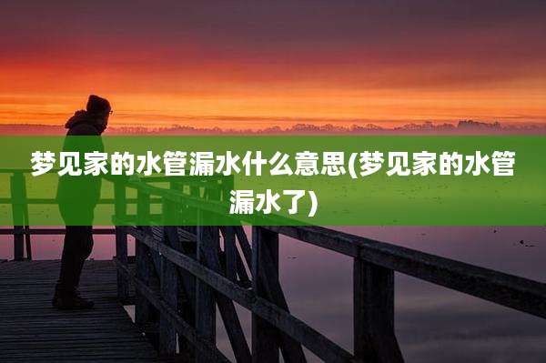 梦见家的水管漏水什么意思(梦见家的水管漏水了)