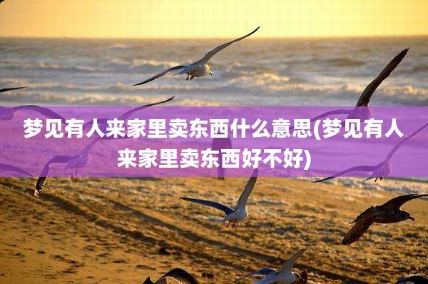 梦见有人来家里卖东西什么意思(梦见有人来家里卖东西好不好)