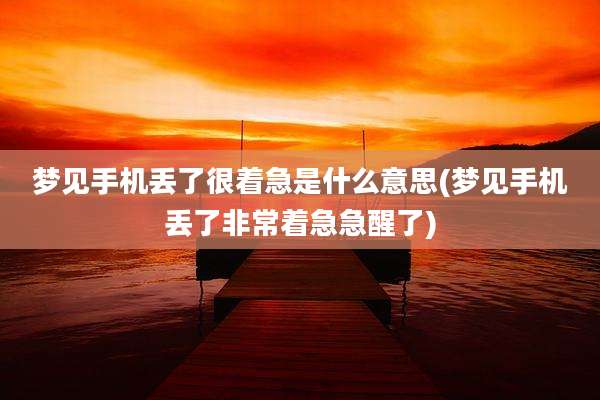 梦见手机丢了很着急是什么意思(梦见手机丢了非常着急急醒了)
