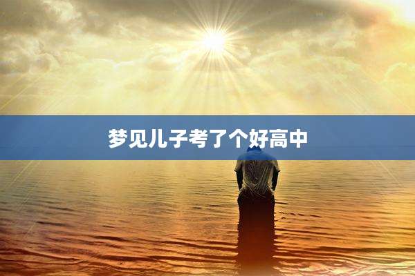 梦见儿子考了个好高中