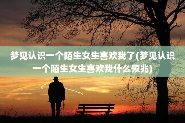 梦见认识一个陌生女生喜欢我了(梦见认识一个陌生女生喜欢我什么预兆)