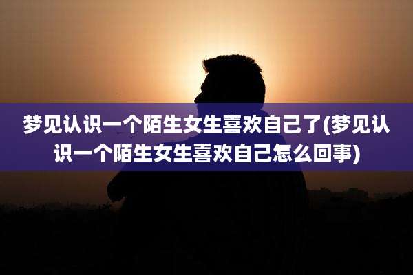 梦见认识一个陌生女生喜欢自己了(梦见认识一个陌生女生喜欢自己怎么回事)
