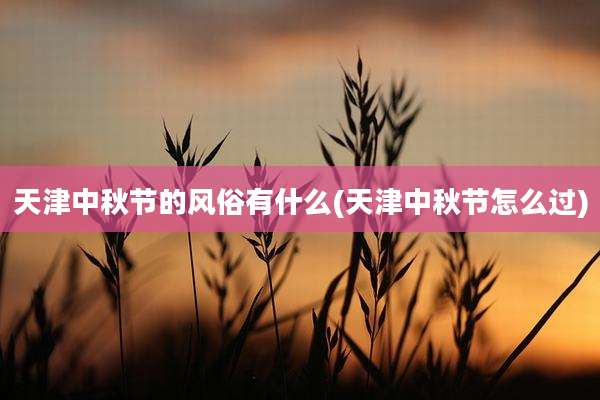 天津中秋节的风俗有什么(天津中秋节怎么过)