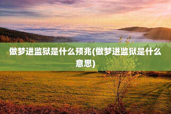 做梦进监狱是什么预兆(做梦进监狱是什么意思)