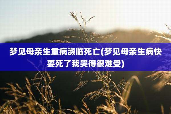 梦见母亲生重病濒临死亡(梦见母亲生病快要死了我哭得很难受)