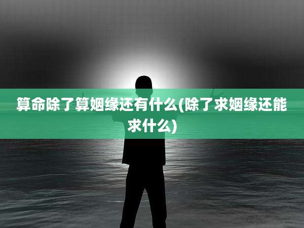 算命除了算姻缘还有什么(除了求姻缘还能求什么)