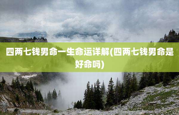 四两七钱男命一生命运详解(四两七钱男命是好命吗)