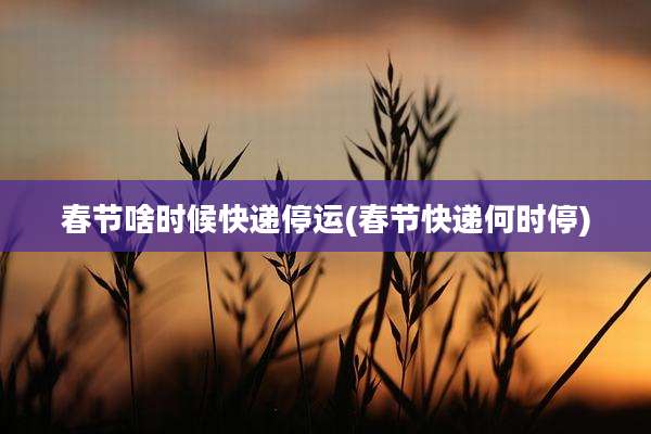 春节啥时候快递停运(春节快递何时停)