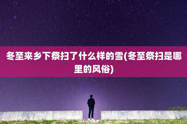 冬至来乡下祭扫了什么样的雪(冬至祭扫是哪里的风俗)