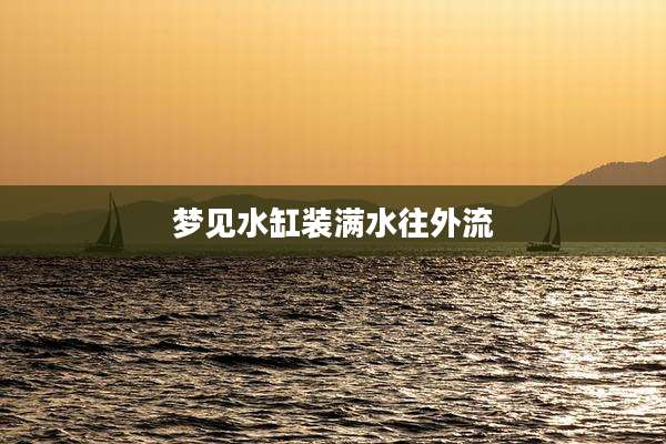 梦见水缸装满水往外流