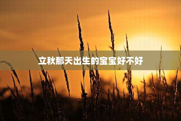 立秋那天出生的宝宝好不好
