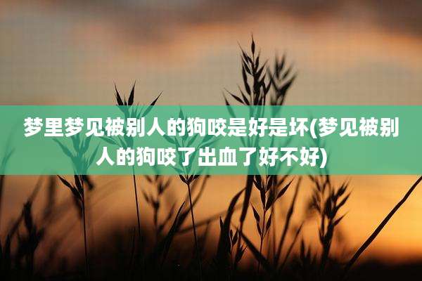 梦里梦见被别人的狗咬是好是坏(梦见被别人的狗咬了出血了好不好)