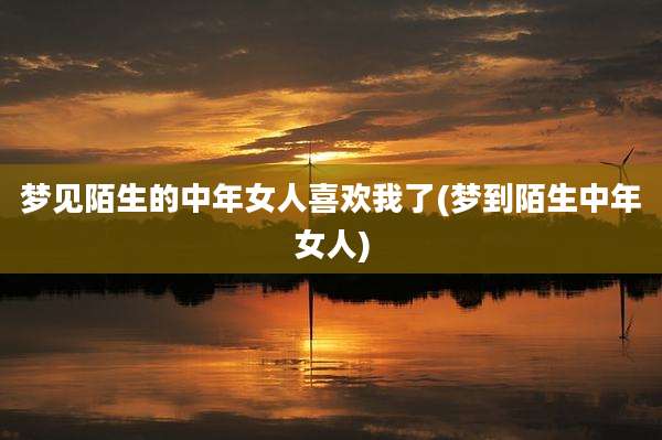 梦见陌生的中年女人喜欢我了(梦到陌生中年女人)
